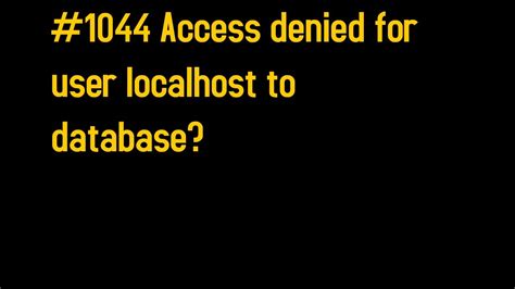 In the first case above, I simply provided the wrong password. . Access denied for user sail to database
